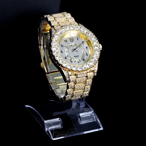 iced out watch bezel.